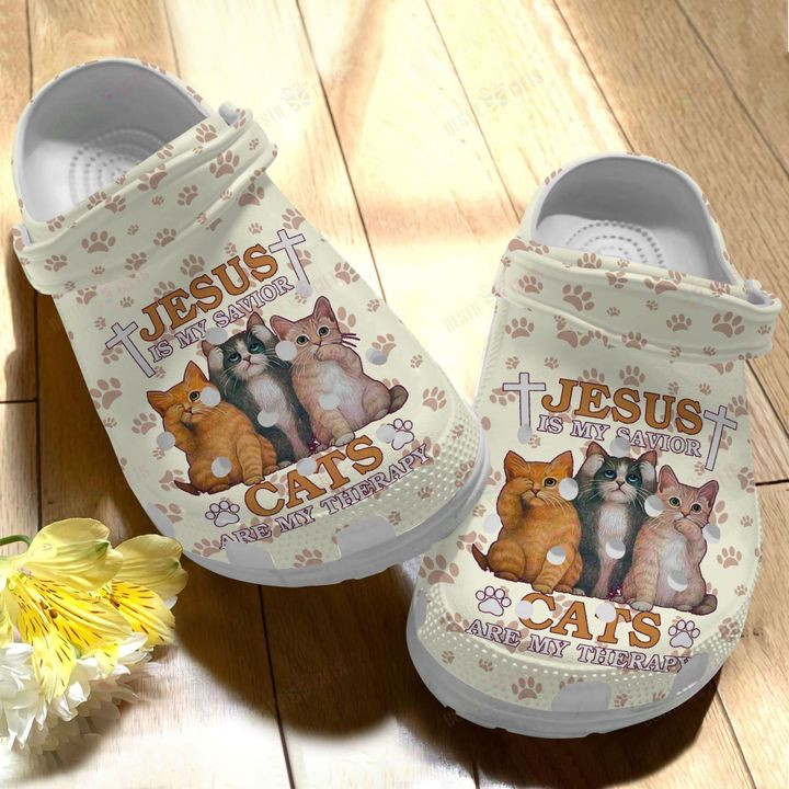 Cat Is My Therapy Crocs Classic Clogs Shoes