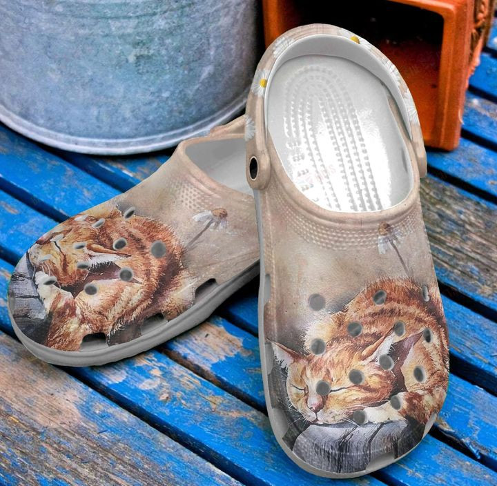 Cat Sleepy Crocs Classic Clogs Shoes