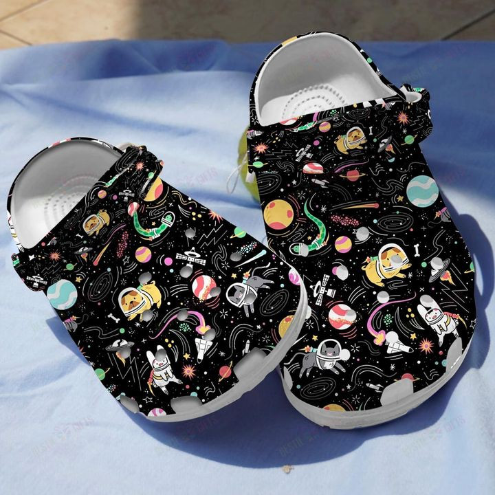 Cat Space Crocs Classic Clogs Shoes