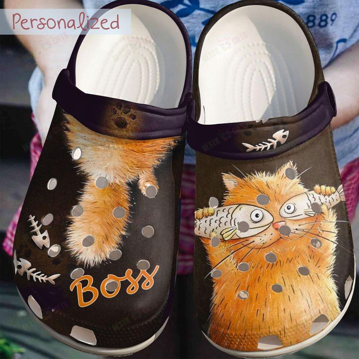 Cat White Sole Personalized The Boss Crocs Classic Clogs Shoes