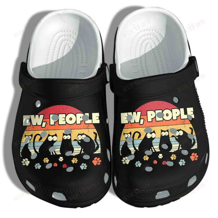 Cats On Night Ew People Crocs Classic Clogs Shoes