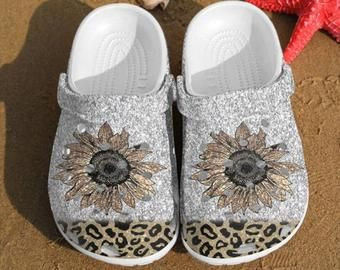 Cheetah Flower Crocs Crocband Clog Flower Crocs 3D Print Crocs For Men And Woman Classic Clogs Gift