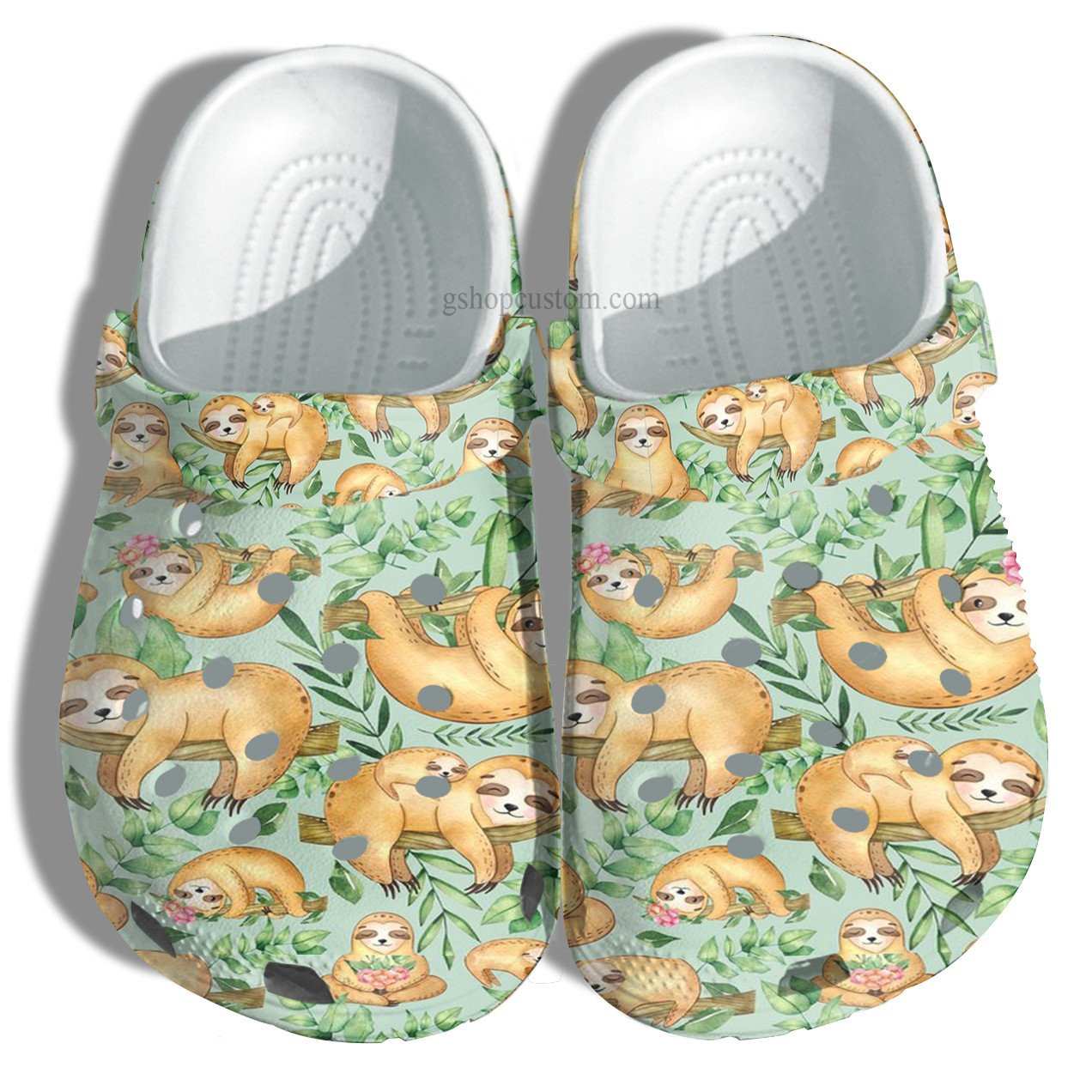 Chibi Sloth Sleeping Crocs Shoes - Sloth Lazzy Funny Day Shoes Croc Clogs Gift