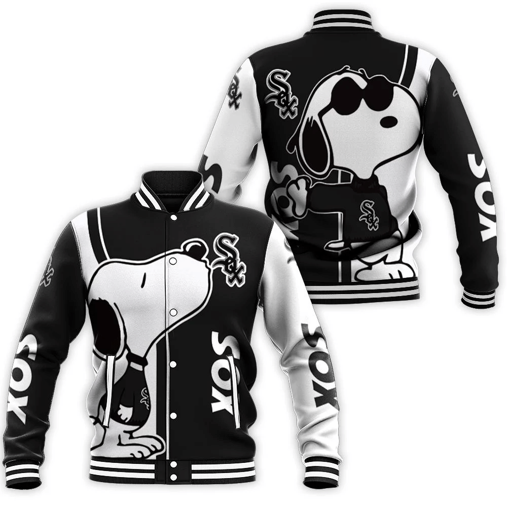 Chicago White Sox Snoopy Lover 3d Printed Baseball Jacket for Men Women