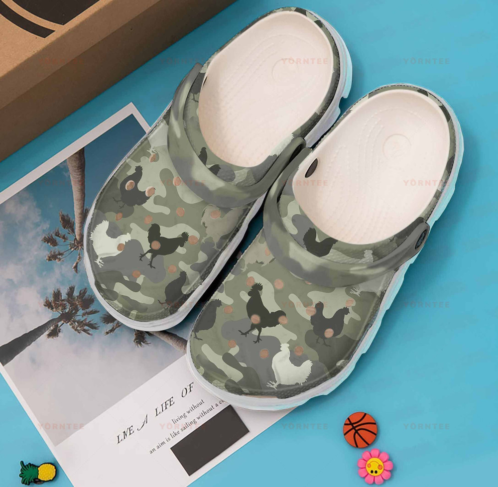 Chicken Camo 5 Gift For Lover Rubber Crocs Clog Shoes Comfy Footwear