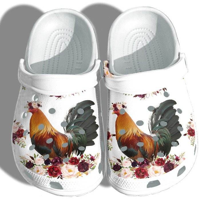 Chicken Flower Cute Clog Farm loves Chicken Crocs Shoes Mothers Day