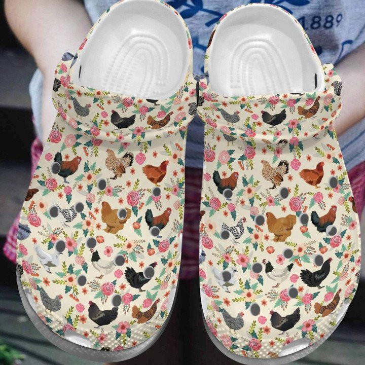 Chicken Flower Shoes Chicken Farm Crocs Clog