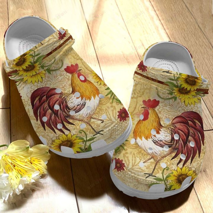 Chicken Flowery Chicken Crocs Classic Clogs Shoes