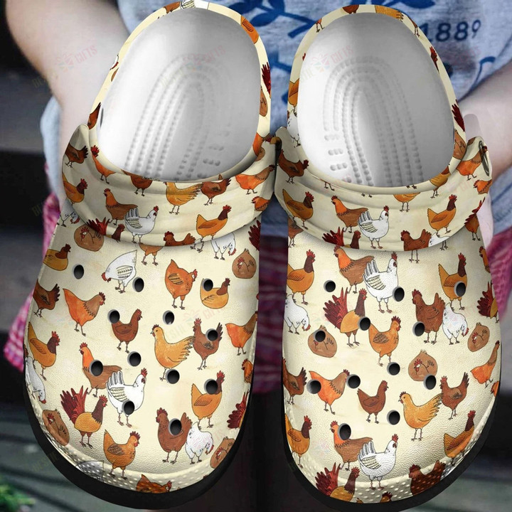 Chicken Funny Farm Loves Chicken Crocs Classic Clogs Shoes