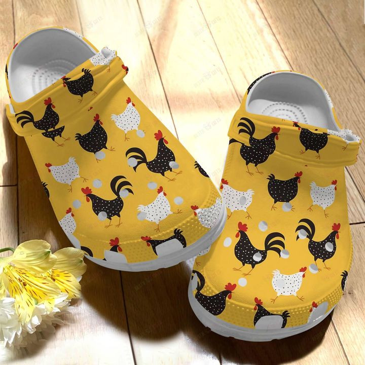 Chicken Happy Day Pattern Crocs Classic Clogs Shoes