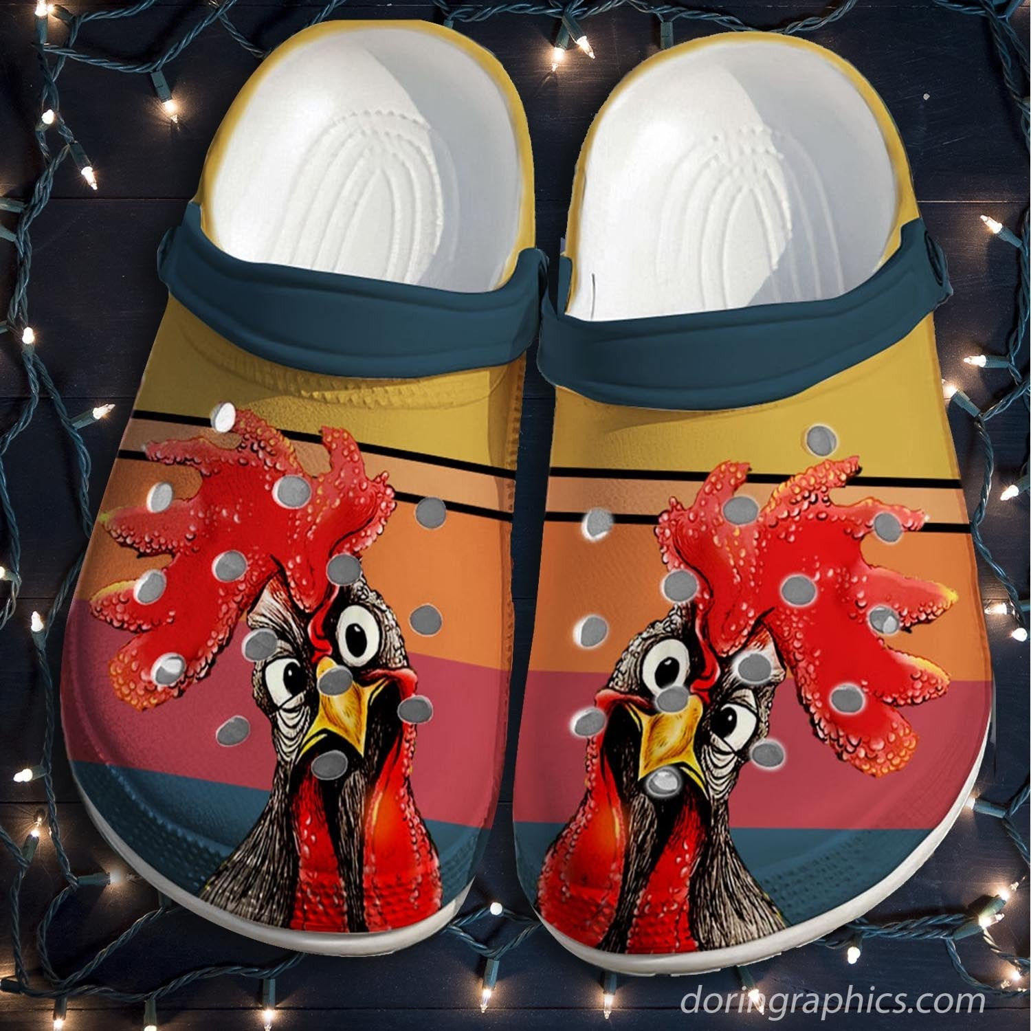 Chicken Looking Custom Crocs Shoes Clogs Funny - Stop Starting Look Chicken Shoe Christmas Gift For Women Men