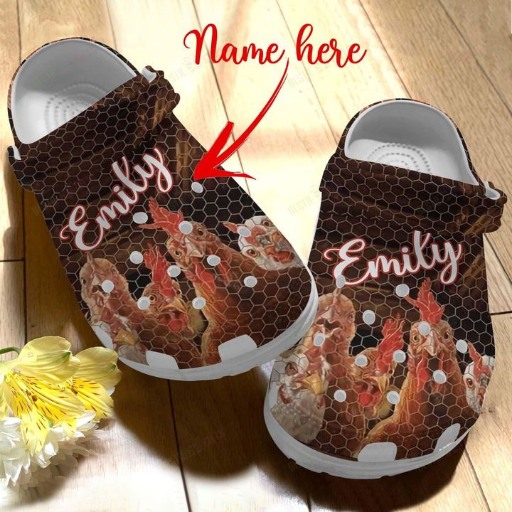 Chicken Personalized Chicken Net Crocs Classic Clogs Shoes