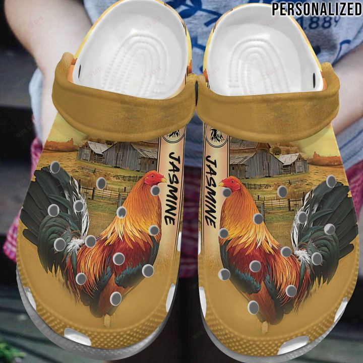 Chicken Personalized White Sole Beautiful Rooster Crocs Classic Clogs Shoes