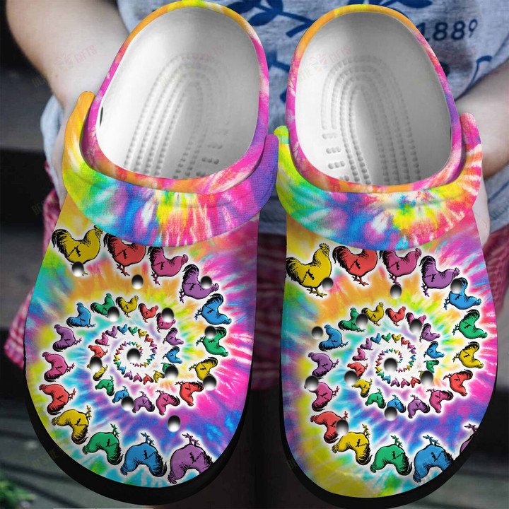 Chicken Tie Dye Crocs Classic Clogs Shoes PANCR0612