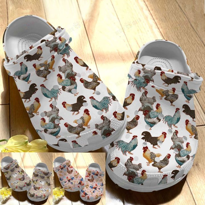 Chicken White Sole 3 Styles Chicken Collection Crocs Classic Clogs Shoes