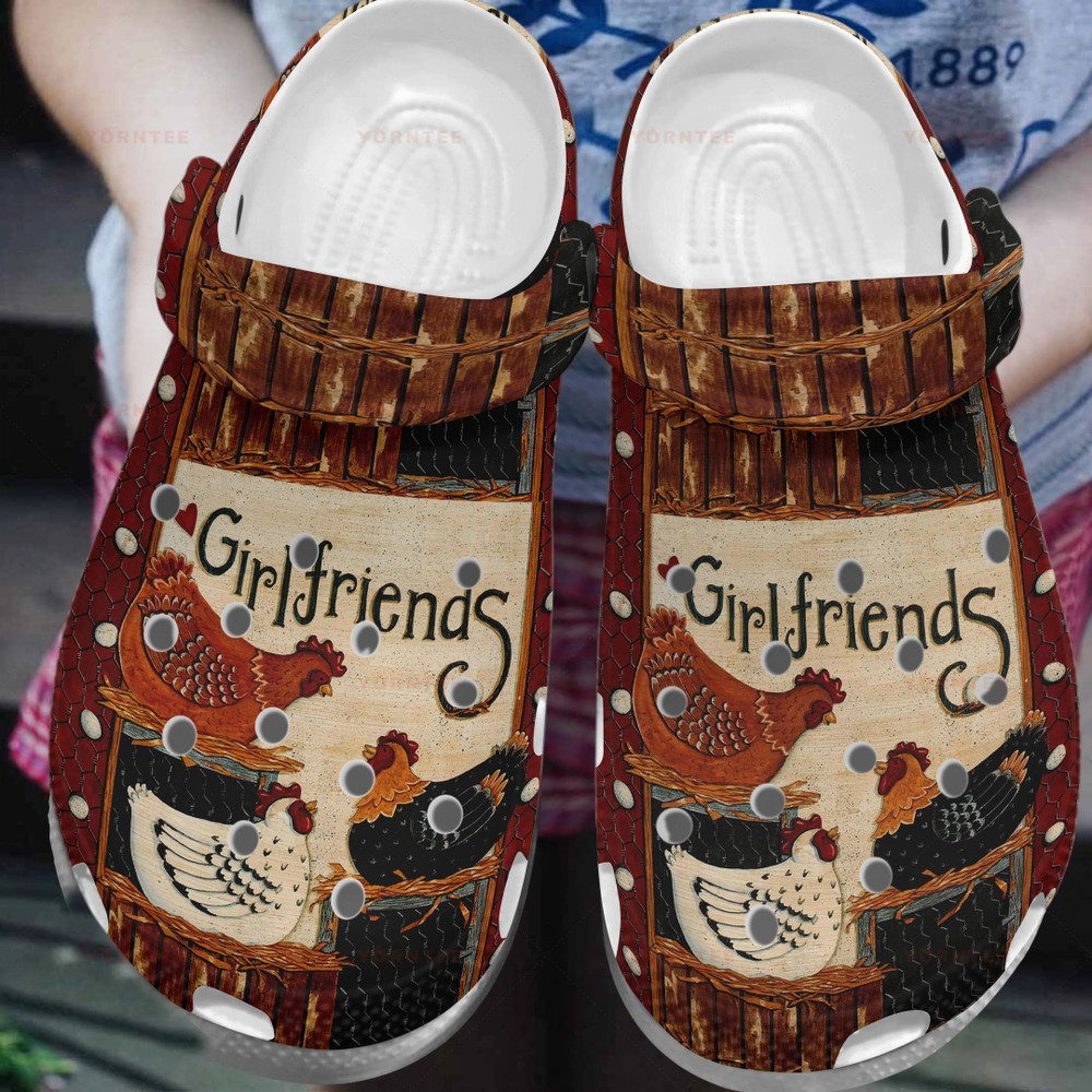 Chickens Girl Friends Lovely Gift For Lover Rubber Crocs Clog Shoes Comfy Footwear