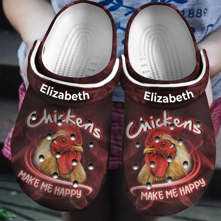 Chickens Make Me Happy Personalized Shoes Crocs Clogs