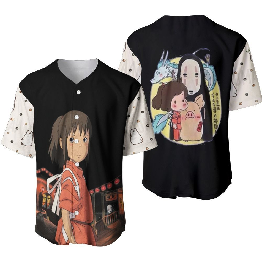 Chihiro Ogino Studio Ghibli No Face For Anime Gift For Lover Baseball Jersey, Unisex Jersey Shirt for Men Women