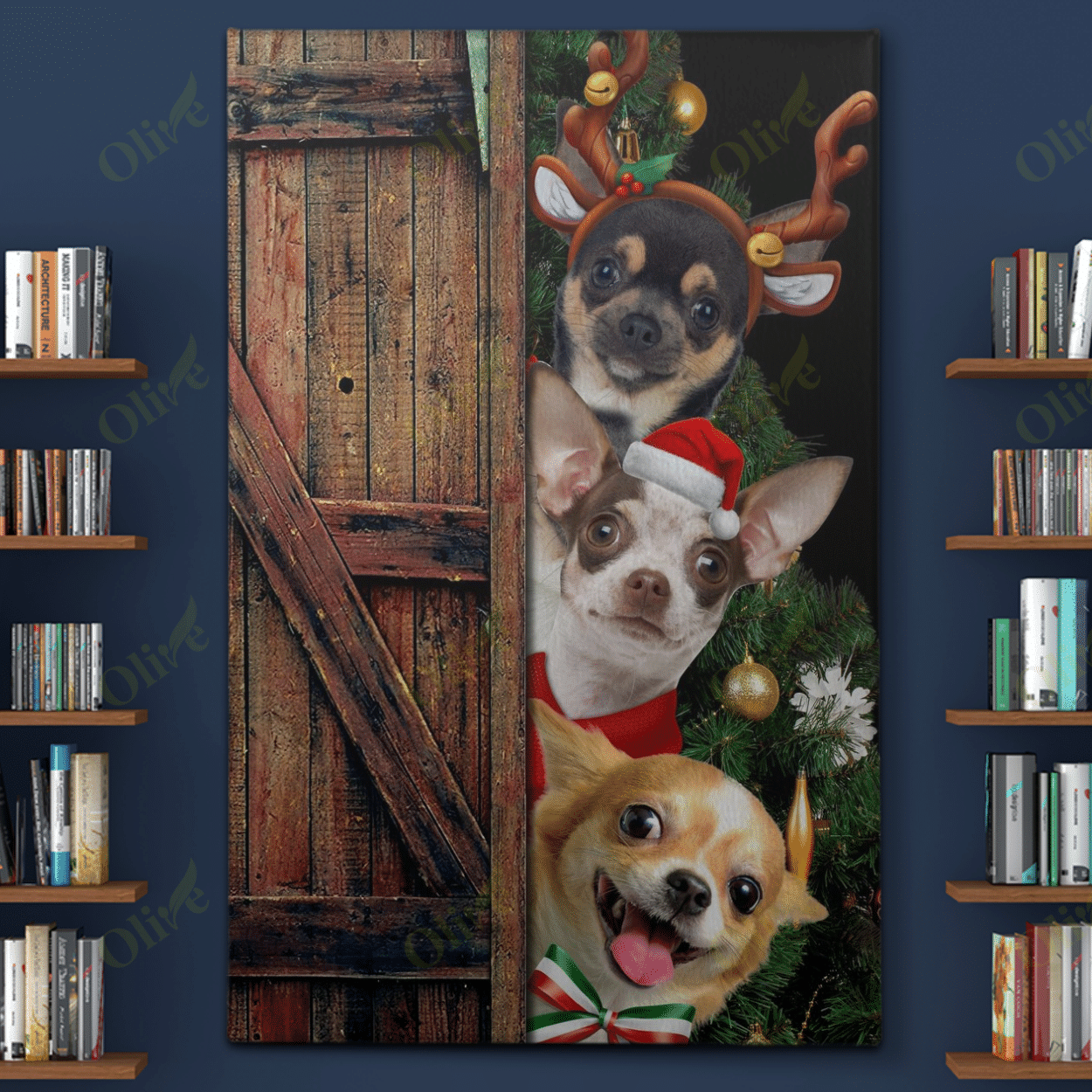 Chihuahua - Here To Welcome Christmas Poster And Canvas Art Wall Decor