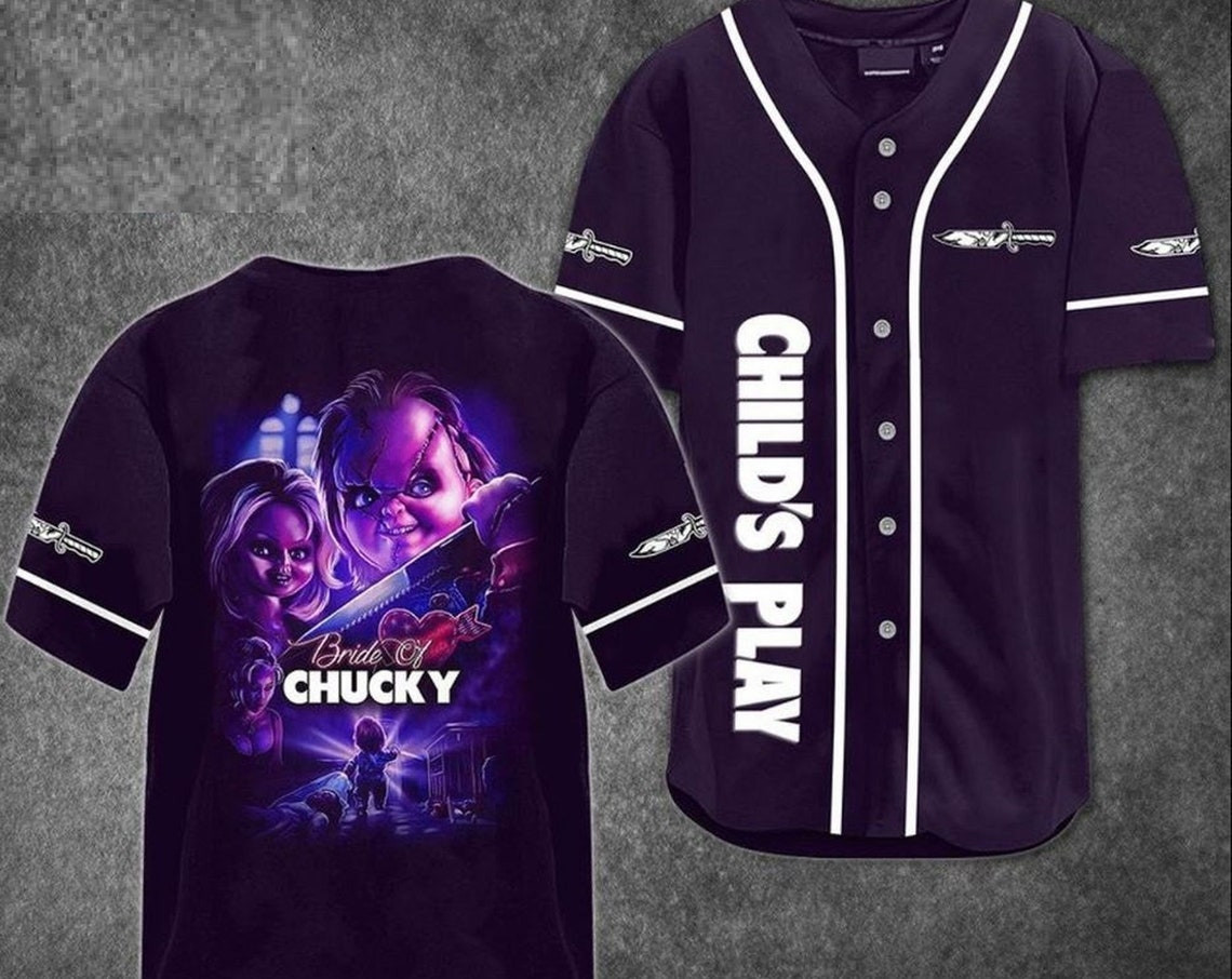 Childs play horror movies baseball jersey Chucky Baseball Shirt Customized Horror Shirt Horror Jersey Halloween Gift
