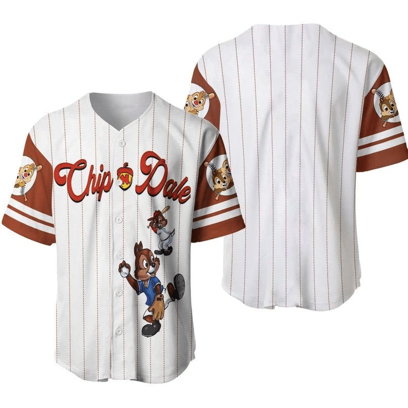 Chip And Dale Disney Baseball Jersey Mickey And Friends Baseball Jerseyer Jersey, Unisex Jersey Shirt for Men Women