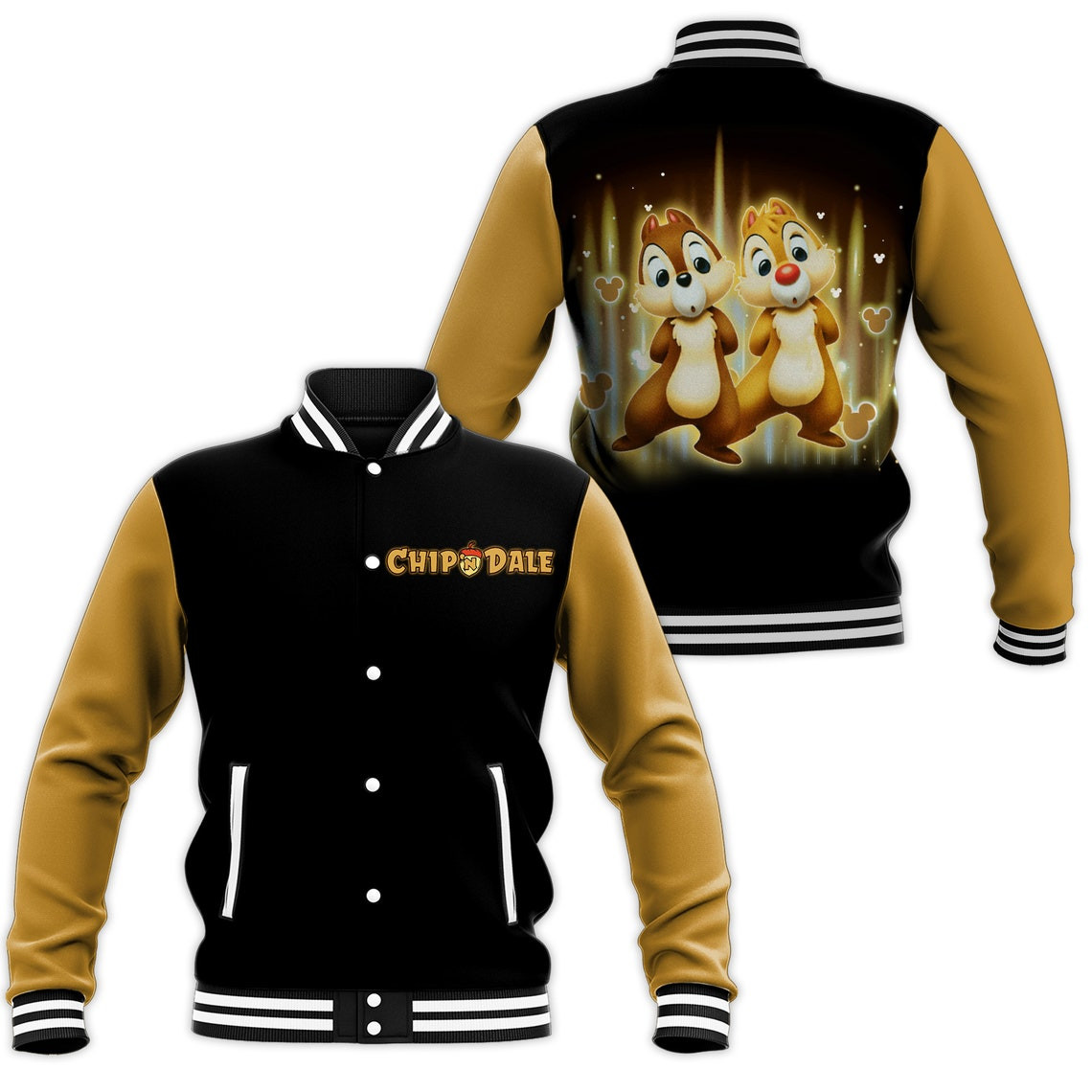 Chip And Dale  Disney Cartoon Personalized Baseball Jacket for Men Women