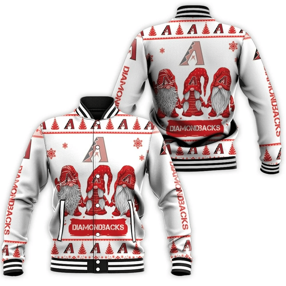 Christmas Gnomes Arizona Diamondbacks Christmas 3d Baseball Jacket for Men Women