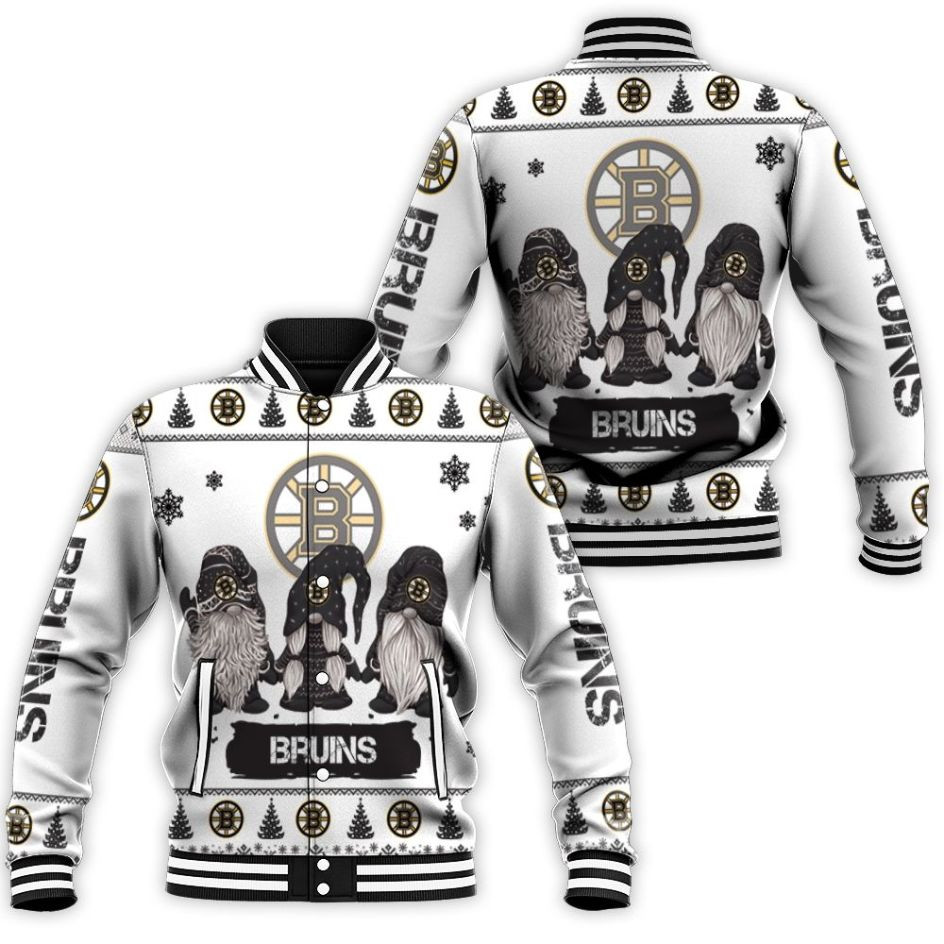 Christmas Gnomes Boston Bruins Christmas 3d Baseball Jacket for Men Women