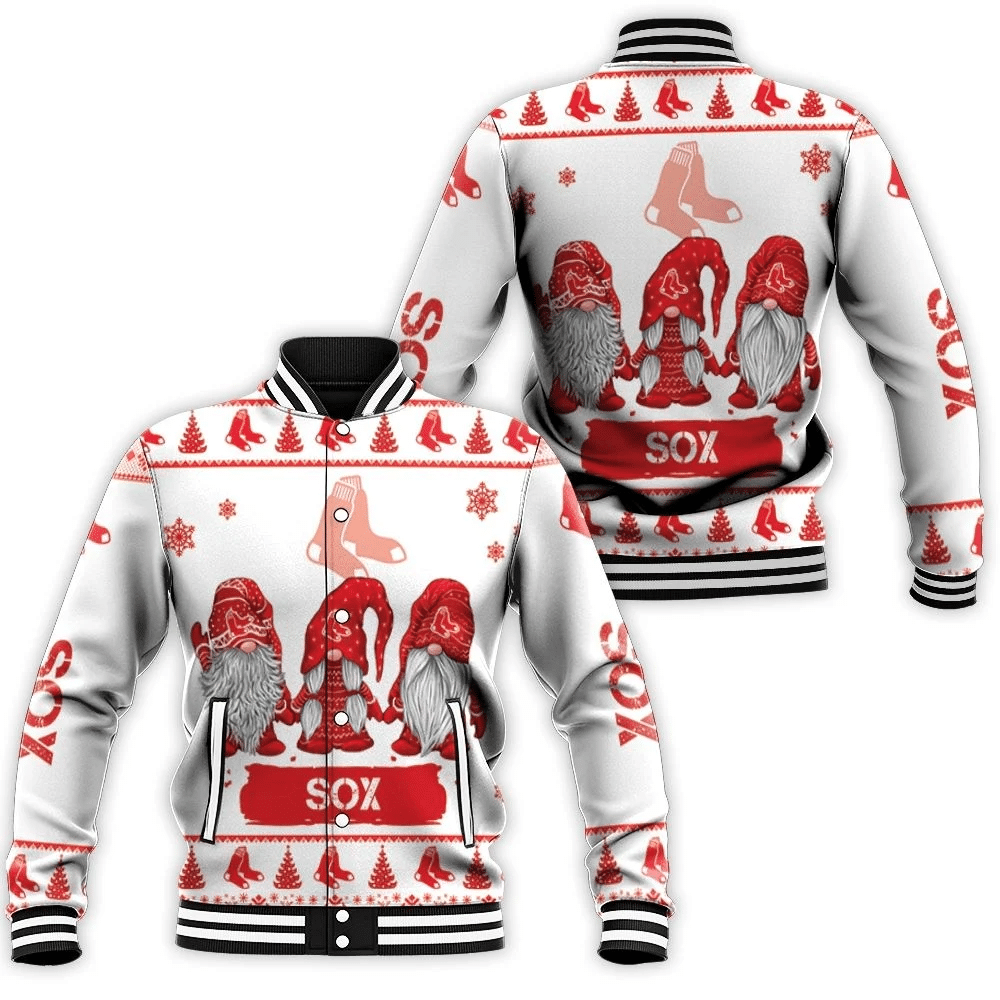 Christmas Gnomes Boston Red SoxChristmas 3d Baseball Jacket for Men Women