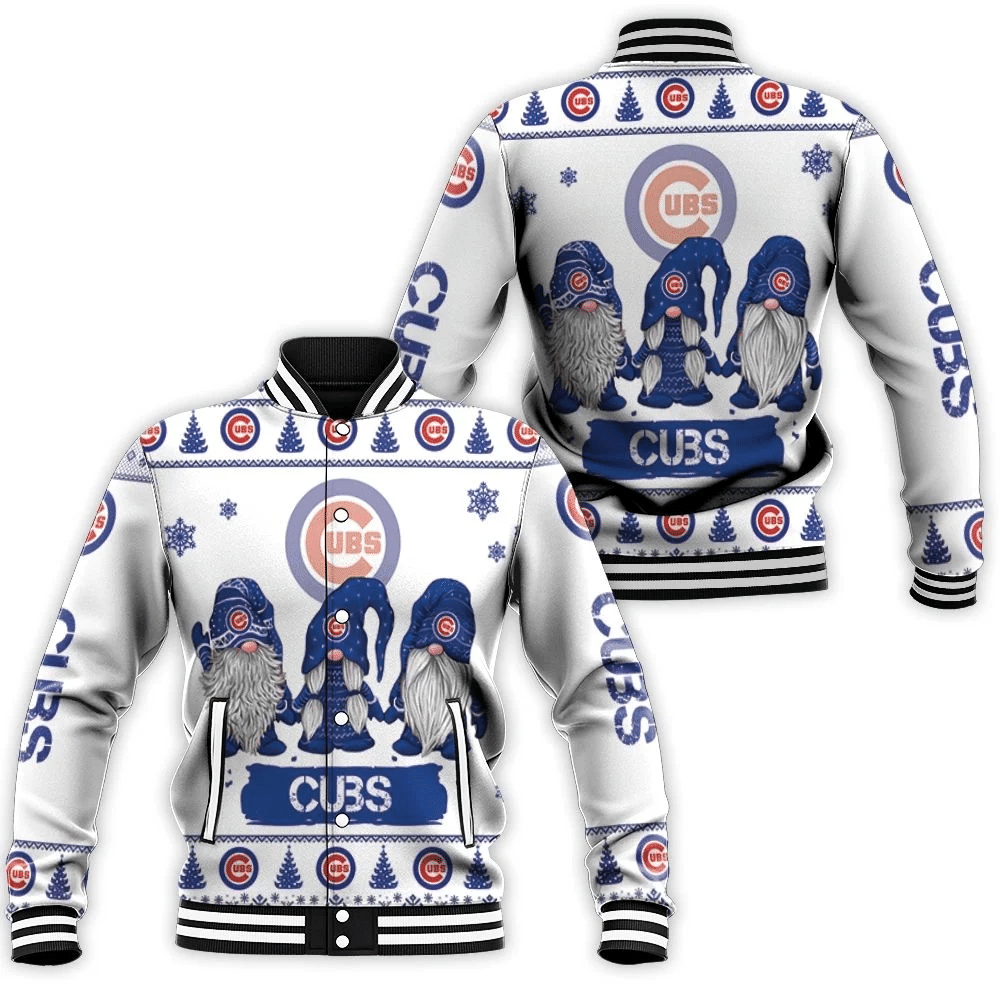 Christmas Gnomes Chicago Cubs Christmas 3d Baseball Jacket for Men Women