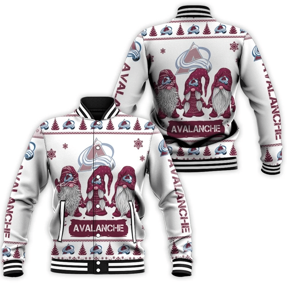 Christmas Gnomes Colorado Avalanche Christmas 3d Baseball Jacket for Men Women