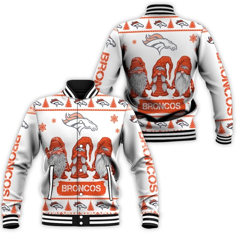 Christmas Gnomes Denver Broncos Christmas 3d Baseball Jacket for Men Women