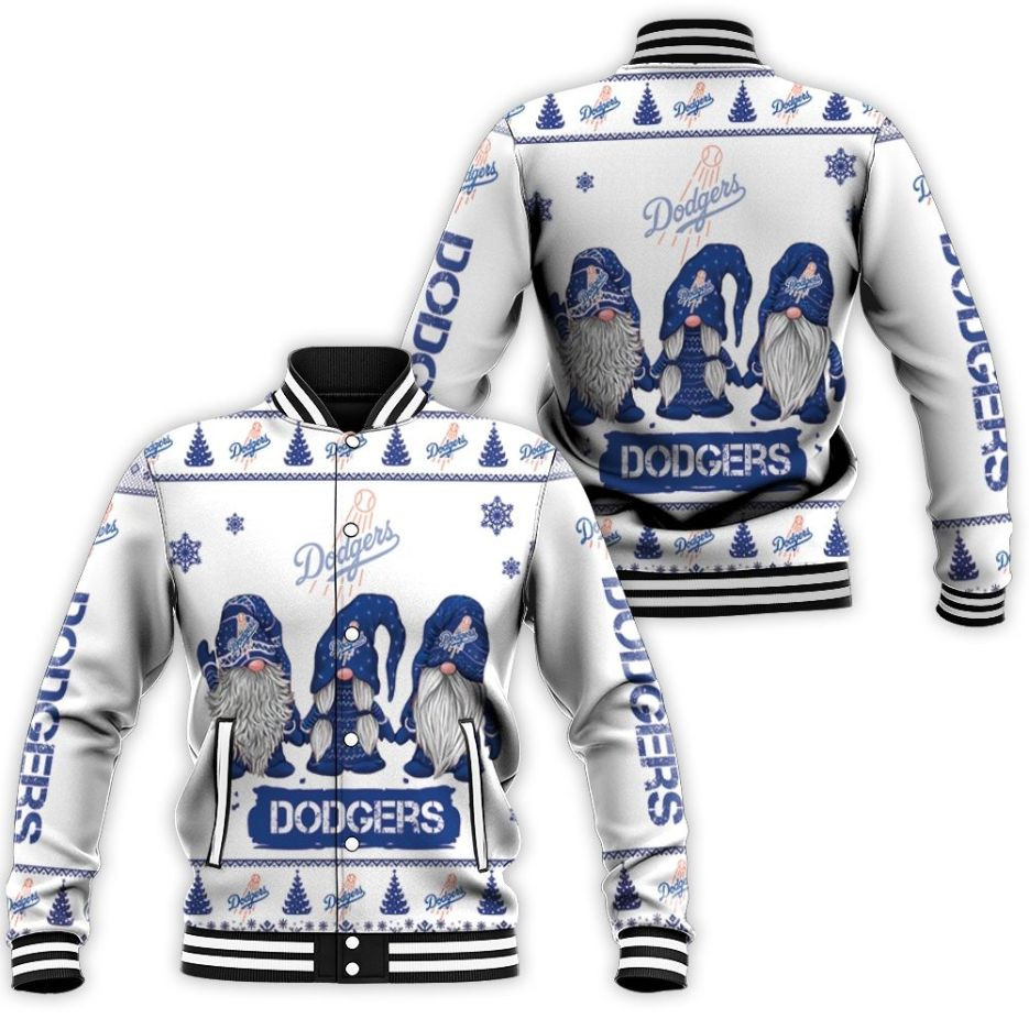 Christmas Gnomes Dodgers Christmas 3d Baseball Jacket for Men Women