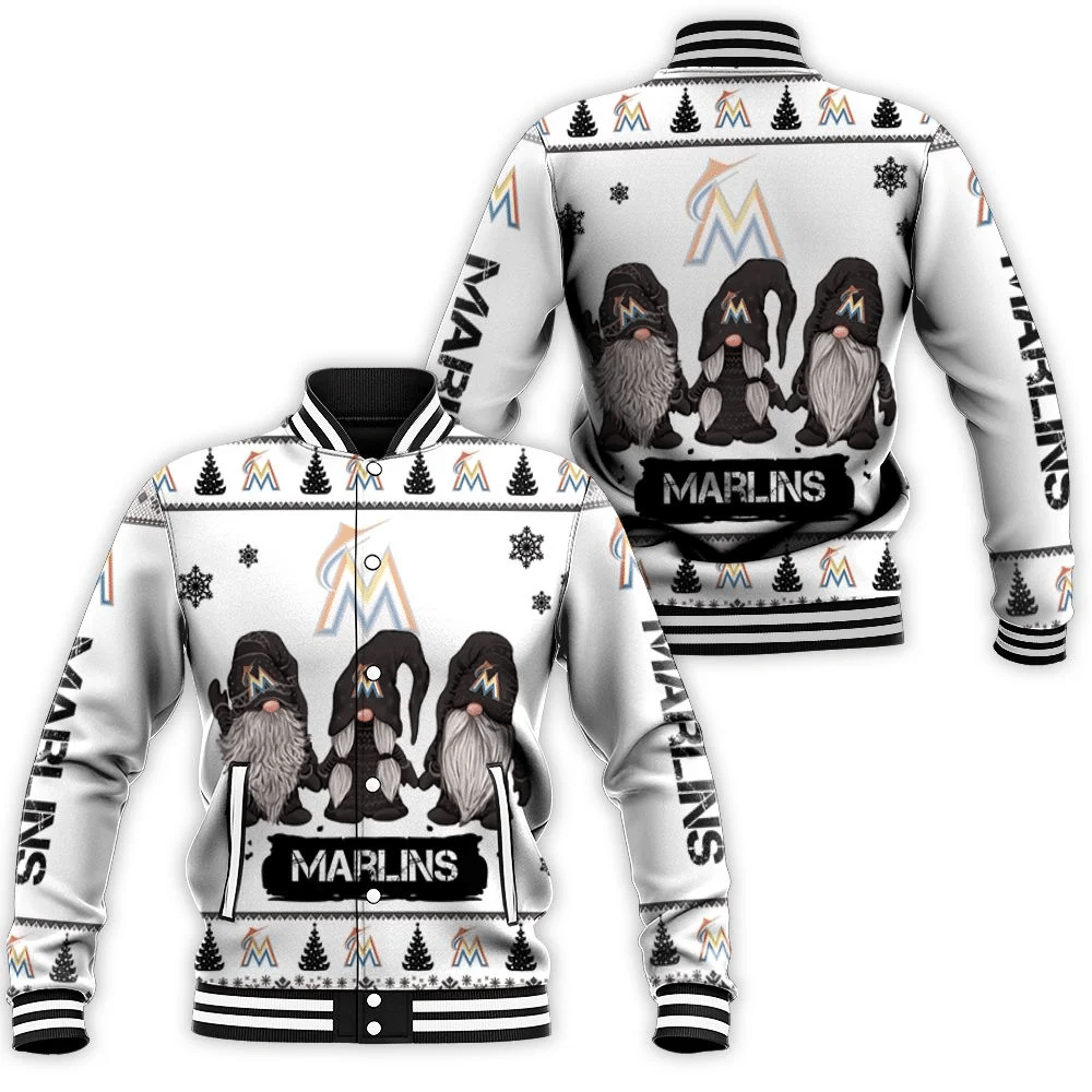 Christmas Gnomes Marlins Christmas 3d Baseball Jacket for Men Women