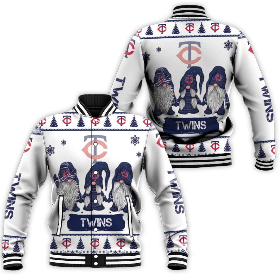 Christmas Gnomes Minnesota Twins Christmas 3d Baseball Jacket for Men Women