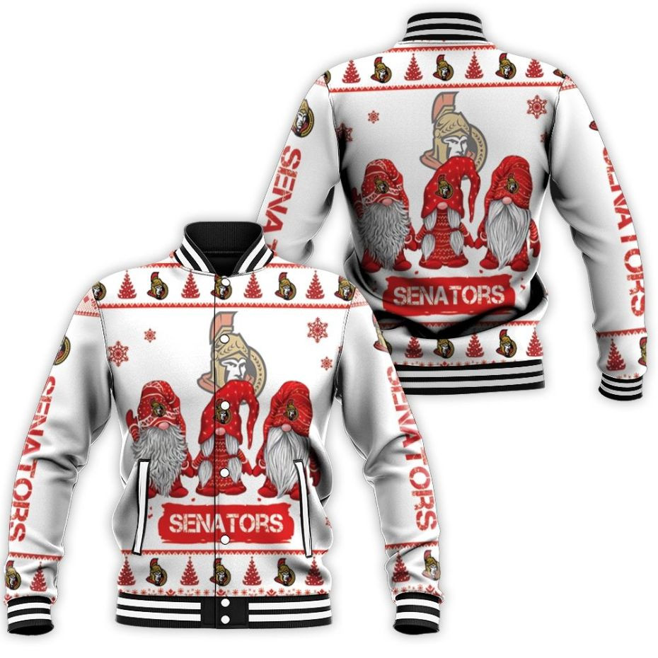 Christmas Gnomes Ottawa Senators Christmas 3d Baseball Jacket for Men Women