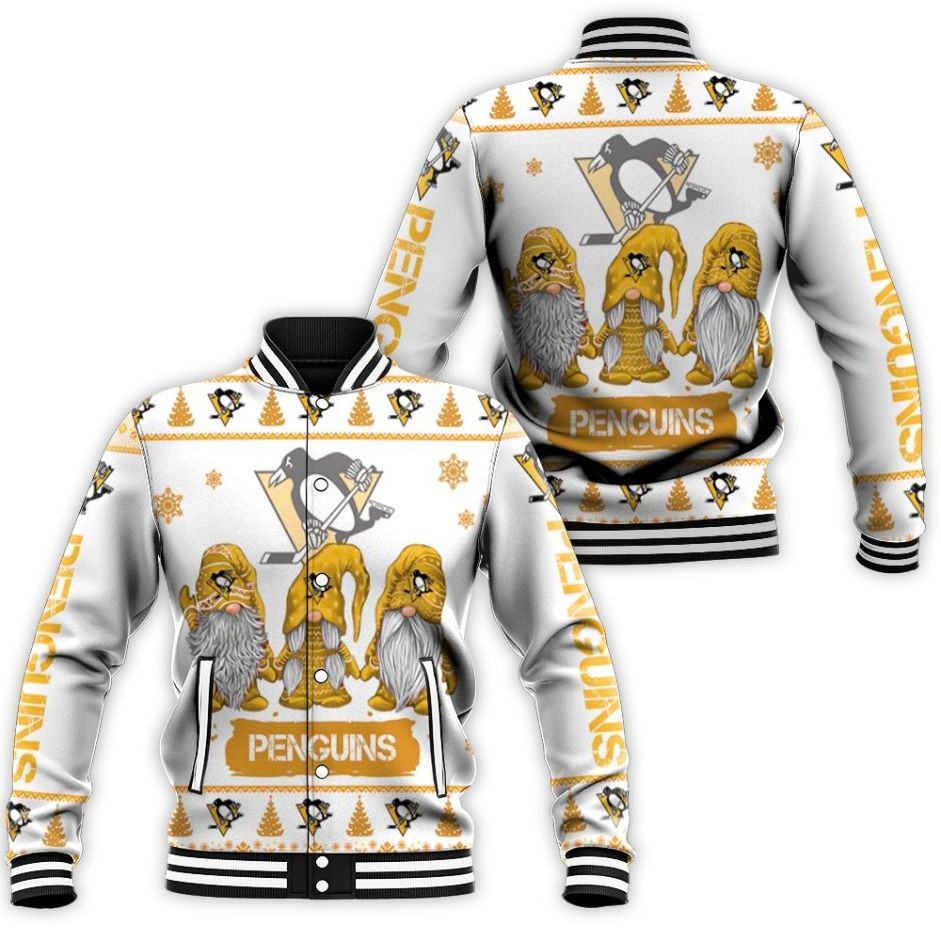 Christmas Gnomes Pittsburgh Penguins Christmas 3d Baseball Jacket for Men Women