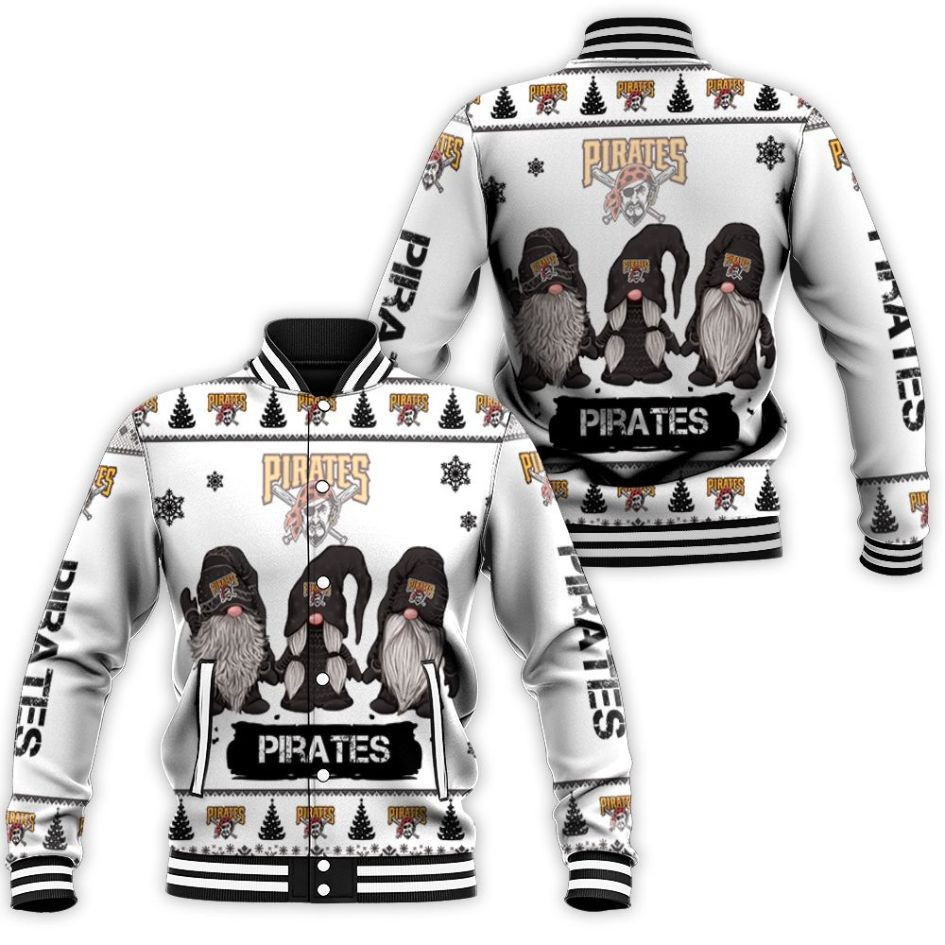 Christmas Gnomes Pittsburgh Pirates Christmas 3d Baseball Jacket for Men Women