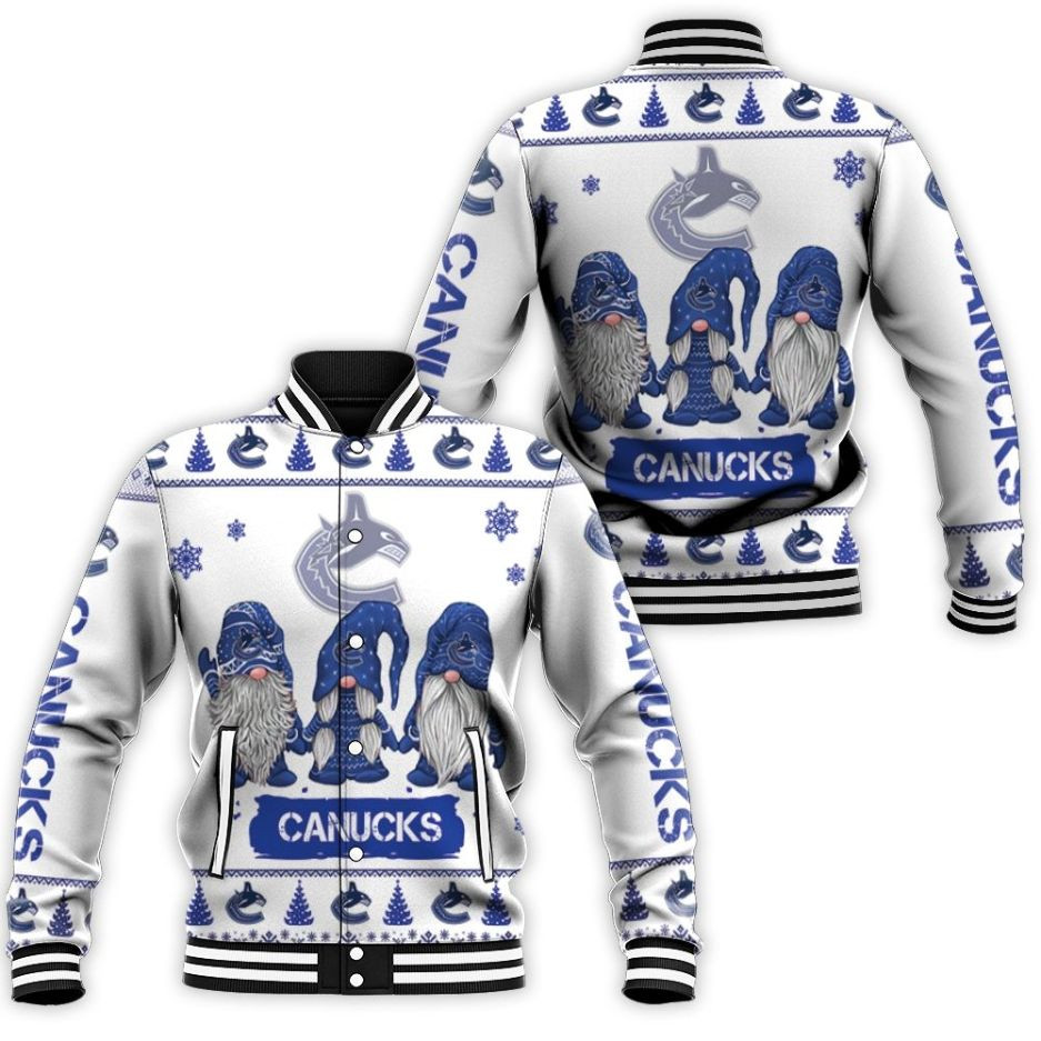 Christmas Gnomes Vancouver Canucks Christmas 3d Baseball Jacket for Men Women