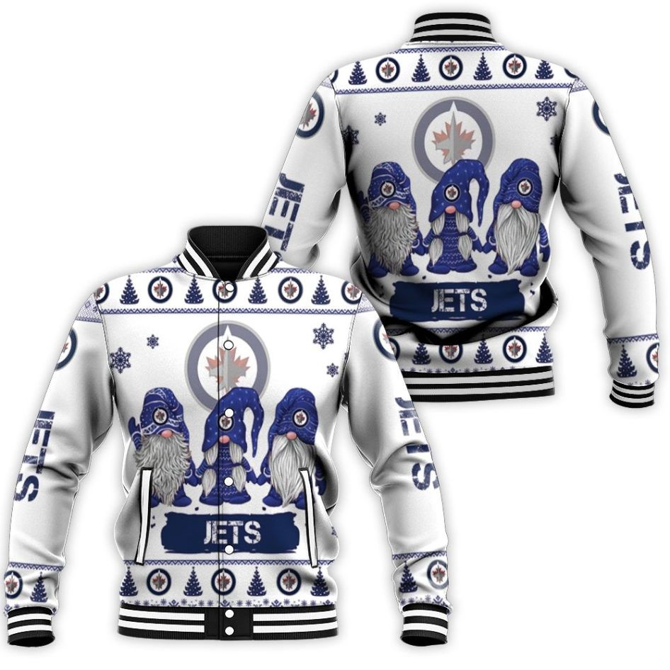 Christmas Gnomes Winnipeg Jets Christmas 3d Baseball Jacket for Men Women