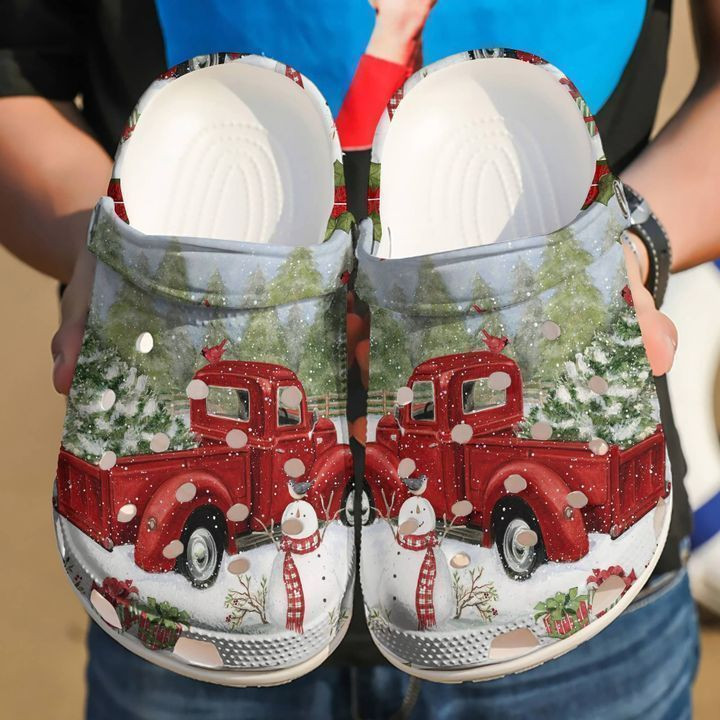 Christmas Red Truck Crocs Classic Clogs Shoes