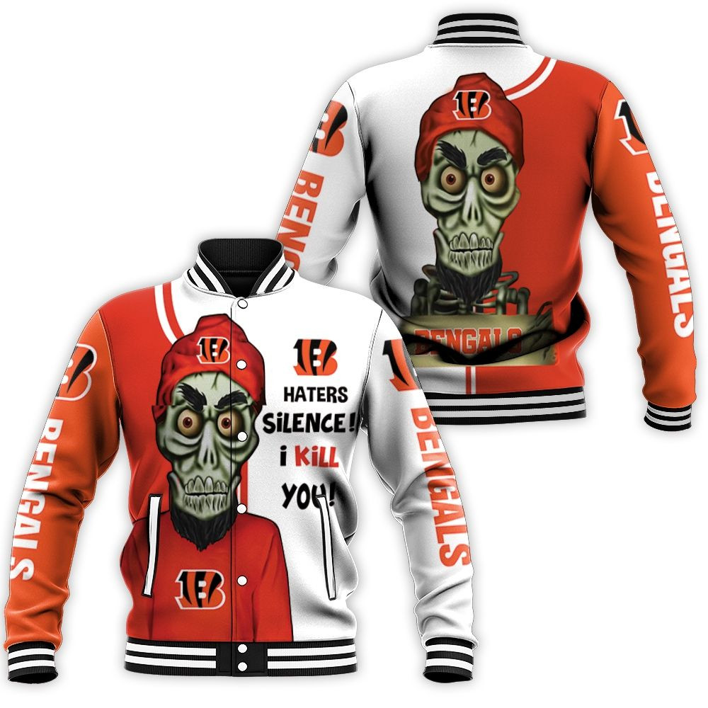 Cincinnati Bengals Haters I Kill You 3d Baseball Jacket for Men Women