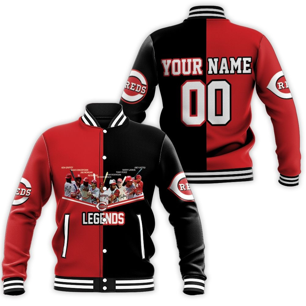 Cincinnati Reds Legends Signed 3d Personalized Baseball Jacket for Men Women