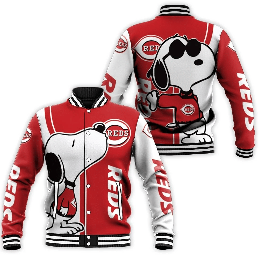 Cincinnati Reds Snoopy Lover 3d Printed Baseball Jacket for Men Women