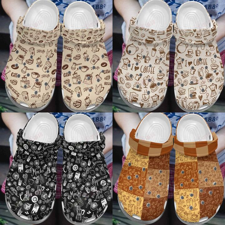Coffee Pattern Collection Crocs Classic Clogs Shoes
