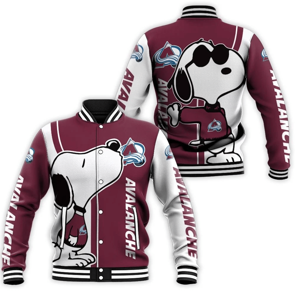 Colorado Avalanche Snoopy Lover 3d Printed Baseball Jacket for Men Women