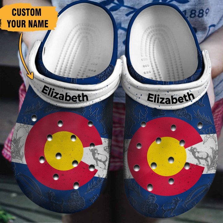 Colorado Flag Personalized Shoes Crocs Clogs