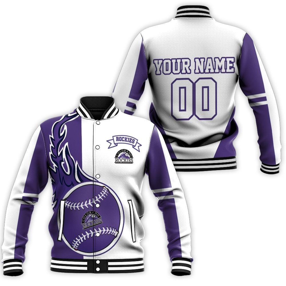 Colorado Rockies 3d Personalized Baseball Jacket for Men Women