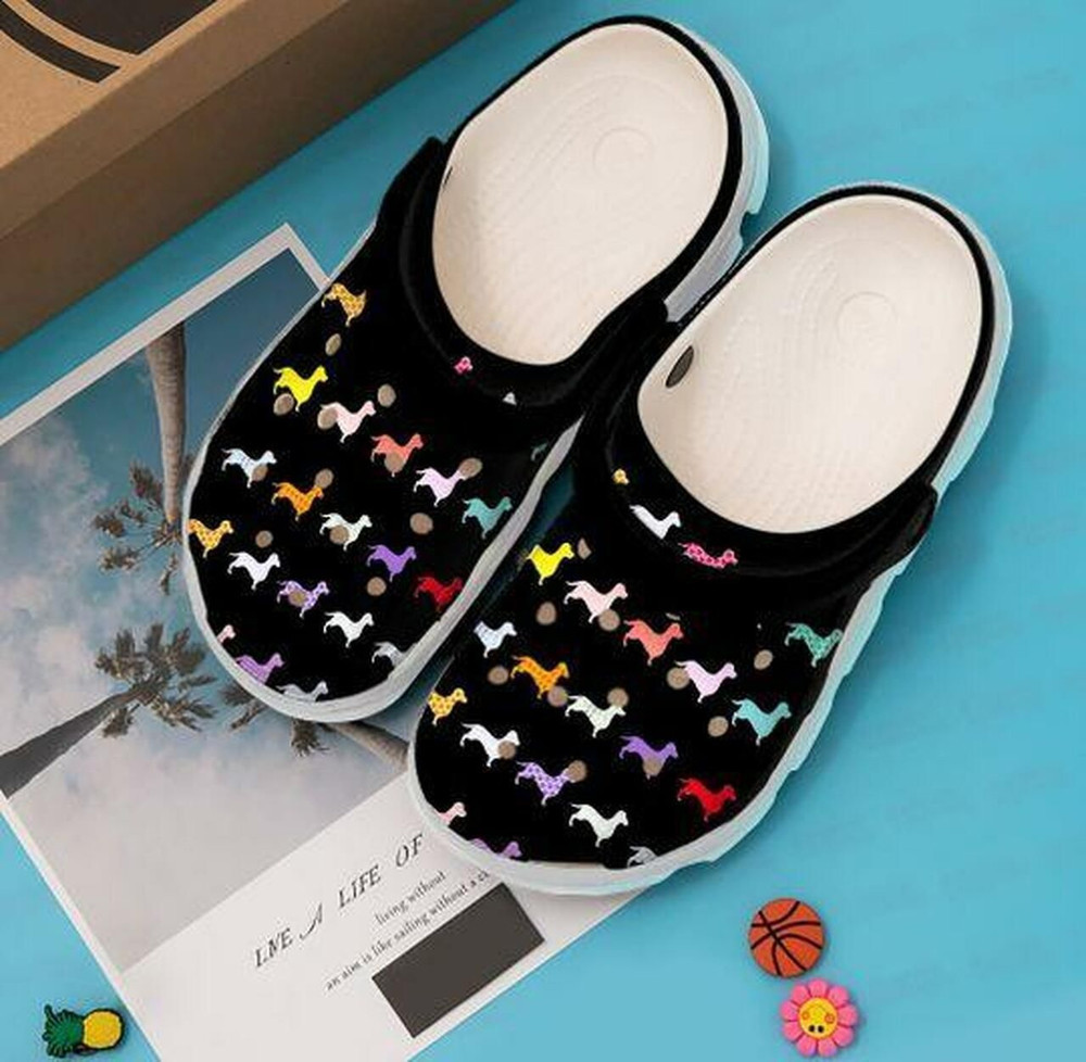 Colorful Dachshund 10 Gift For Lover Rubber Crocs Clog Shoes Comfy Footwear