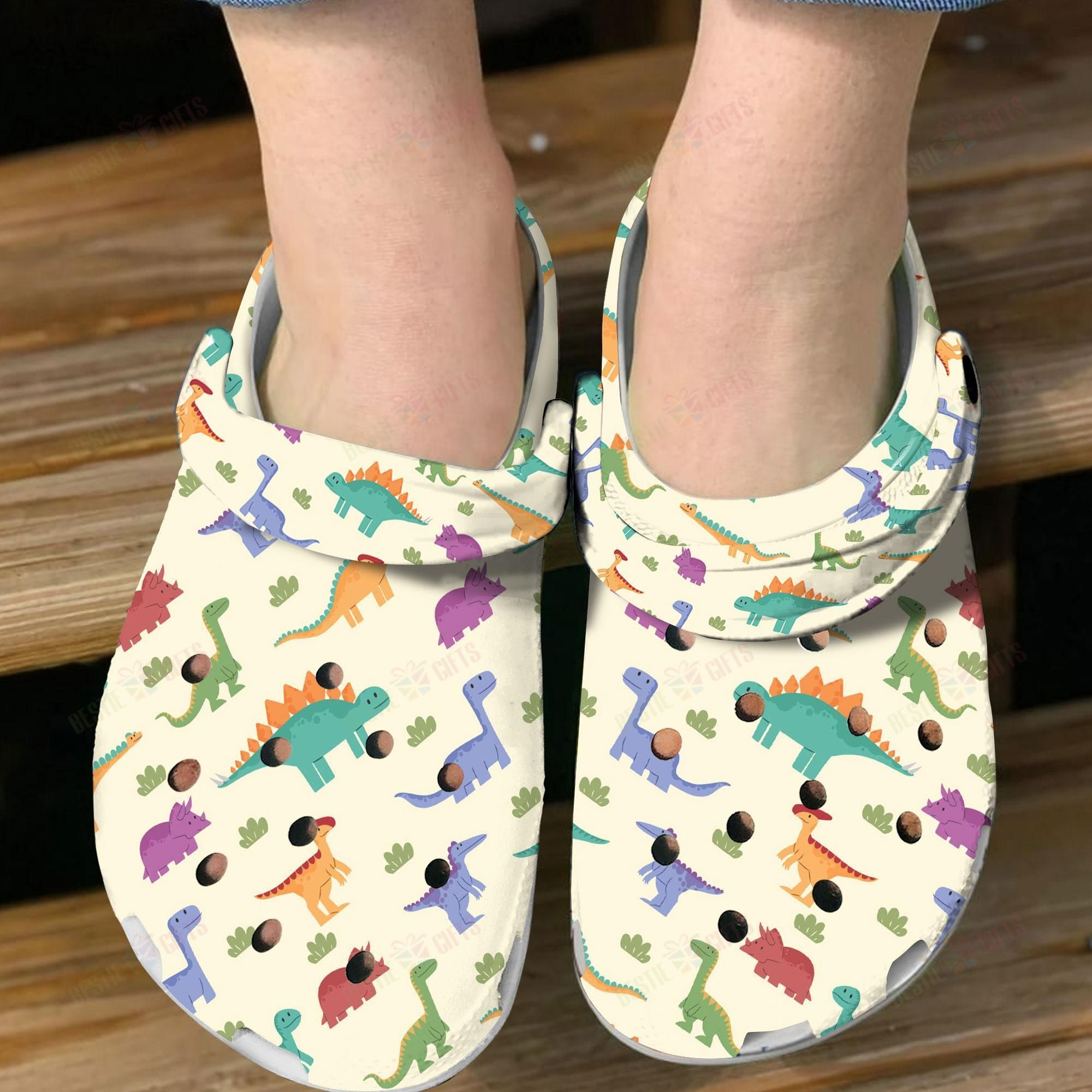Colorful Dinosaurs Crocs Classic Clogs Shoes